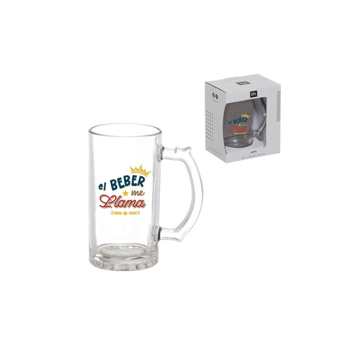 Jarra de cerveza de cristal 500 ml con frase