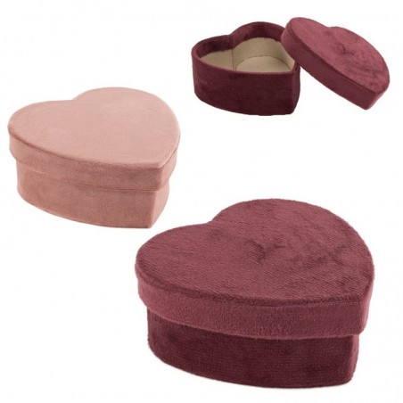 Caja en Forma de Corazón de Terciopelo