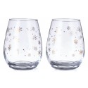 Pack 2 vasos de navidad de cristal con diseño de copos