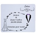 Alfombrilla de ratón personalizada con nombres fecha y frase de agradecimiento
