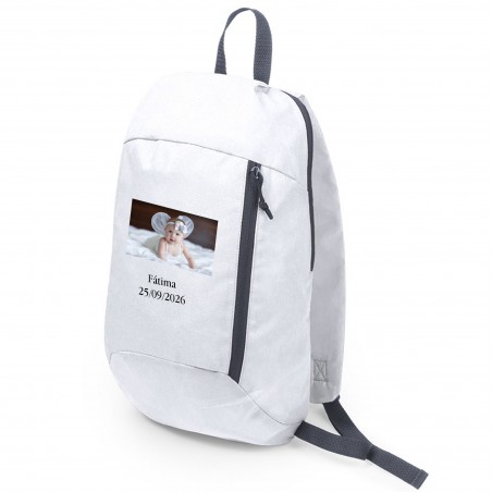 Mochila personalizada con logo a todo color o foto y texto para empresa boda bautizo comunión y cumpleaños