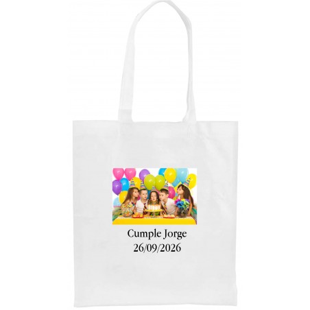 Bolsa personalizada con logo a todo color o foto y texto para empresas bodas bautizos comuniones y cumpleaños
