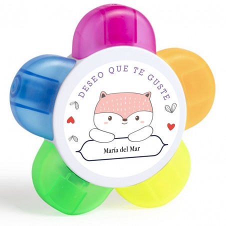 Marcador Personalizado con Nombre de Invitado en Adhesivo Con Dedicatoria