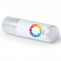 Balsamo labial blanco personalizado con logo y texto a todo color