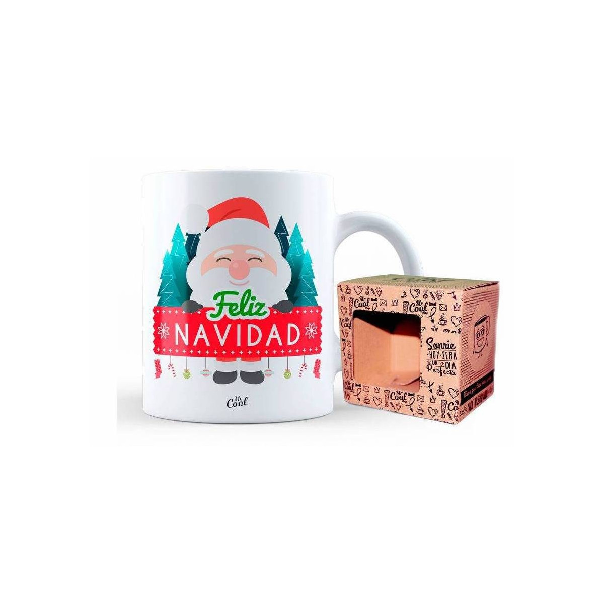 Taza con mensaje feliz navidad