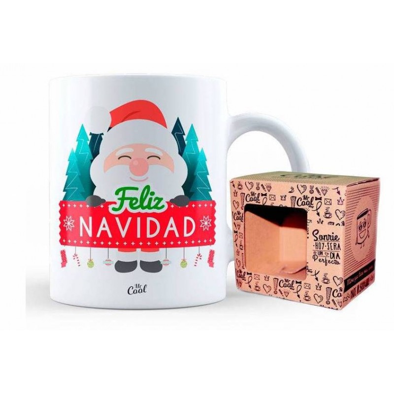 Taza con mensaje feliz navidad