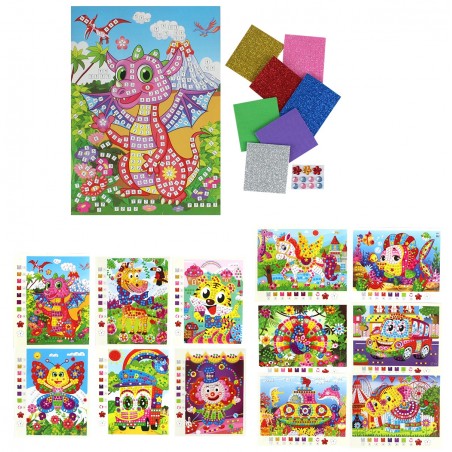 Juego de Manualidades para Niños con Mosaicos Adhesivos