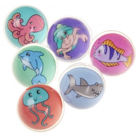 Pelotas Saltarinas para Niños con Dibujos de Animales Marinos