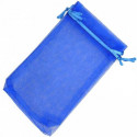 Sacacorchos personalizado con adhesivo niño comunión en bolsa de organza azul eléctrico