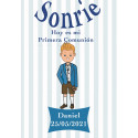 Bolígrafo linterna led en sobre kraft con adhesivo personalizado niño comunión