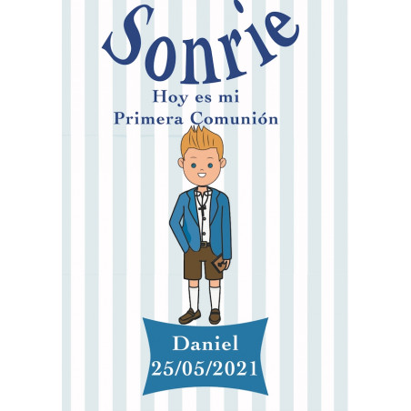 Bolígrafo linterna led en sobre kraft con adhesivo personalizado niño comunión