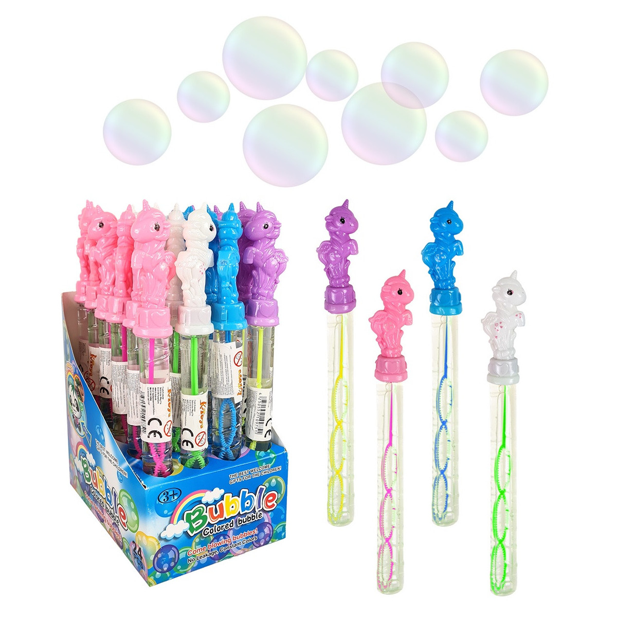 Pompero de jabón para niños con cierre de unicornio