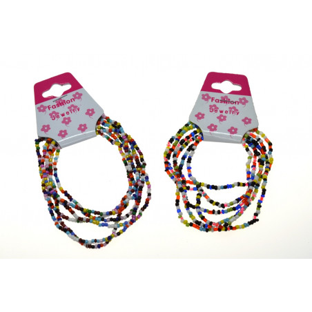 Pack de 6 Pulseras de Bolitas Pequeñas de Colores