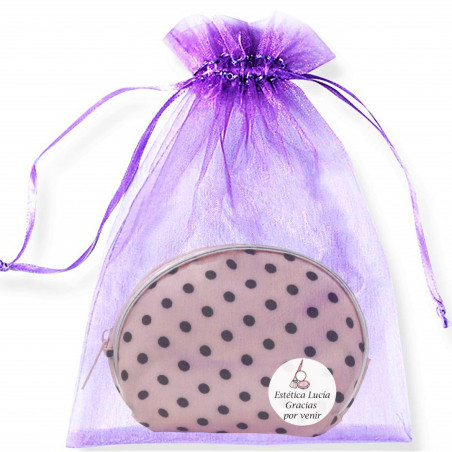 Monedero en Bolsa de Organza Personalizado con Adhesivo Ideal para Clientes de Peluquerías y Estética