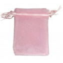 Monedero unicornio presentado en bolsa de organza rosa personalizada con adhesivo