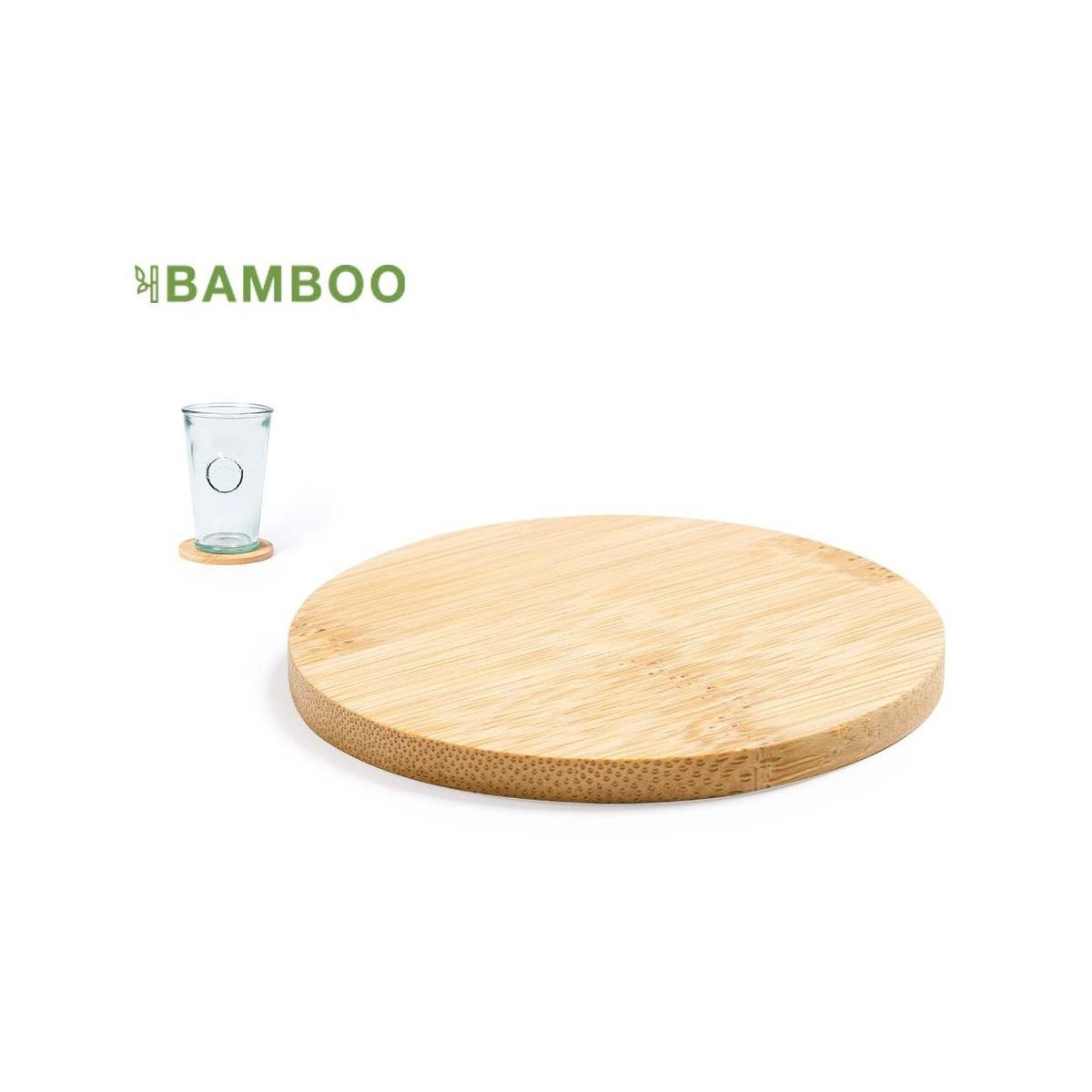 Posavaso redondo fabricado en bambú