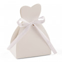 Pulsera de cordón ajustable con corazón de metal en caja personalizada con adhesivo de novios de boda