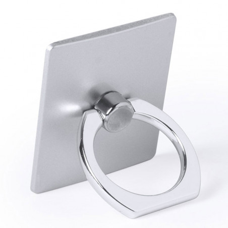 Soporte anillo para móvil presentado en bolsa de antelina y adhesivo personalizado de bodas