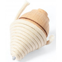 Trompo de madera con hilo presentado en bolsa estilo vintage