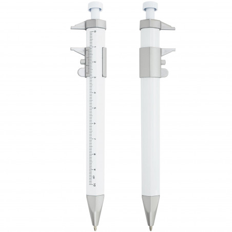 Bolígrafo con herramienta medidor presentado en bolsa transparente y marcador de libros especial bodas