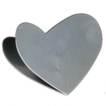 Pinza para papel en forma de corazón en bolsa negra con adhesivo personalizado