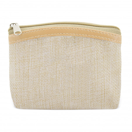 Monedero beige con funda rústica con adhesivo de bodas