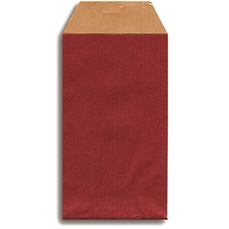 Monedero rojo de tela rústica en sobre kraft con adhesivo personalizable con foto