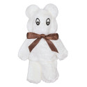 Toalla con forma de oso blanco esponjoso en bolsa de regalo