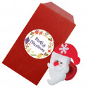Pulsera de fieltro para navidad en forma de papá noel con sobre de papel de regalo con adhesivo para personalizar