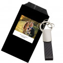 Llavero con varias anillas para llaves con presentación de regalo y adhesivo con foto de bodas