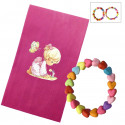 Pulseras para Niñas con Cuentas de Colores en Sobre de Regalo Rosa