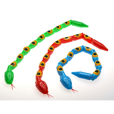 Serpiente de juguete para niños articulada con sobre de presentación y adhesivo de cumpleaños