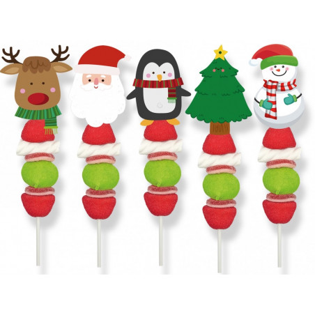 Brocheta de chuches navideñas