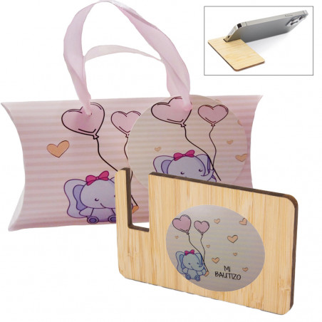 Soporte móvil para mesa plano y de bolsillo decorado para detalle de bautizo