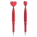 Libreta con lentejuelas brillantes en color rojo reversible con bolígrafo en forma de corazón para amigo invisible