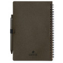 Libreta de hombre color cafe y con adhesivo personalizado con foto de bodas