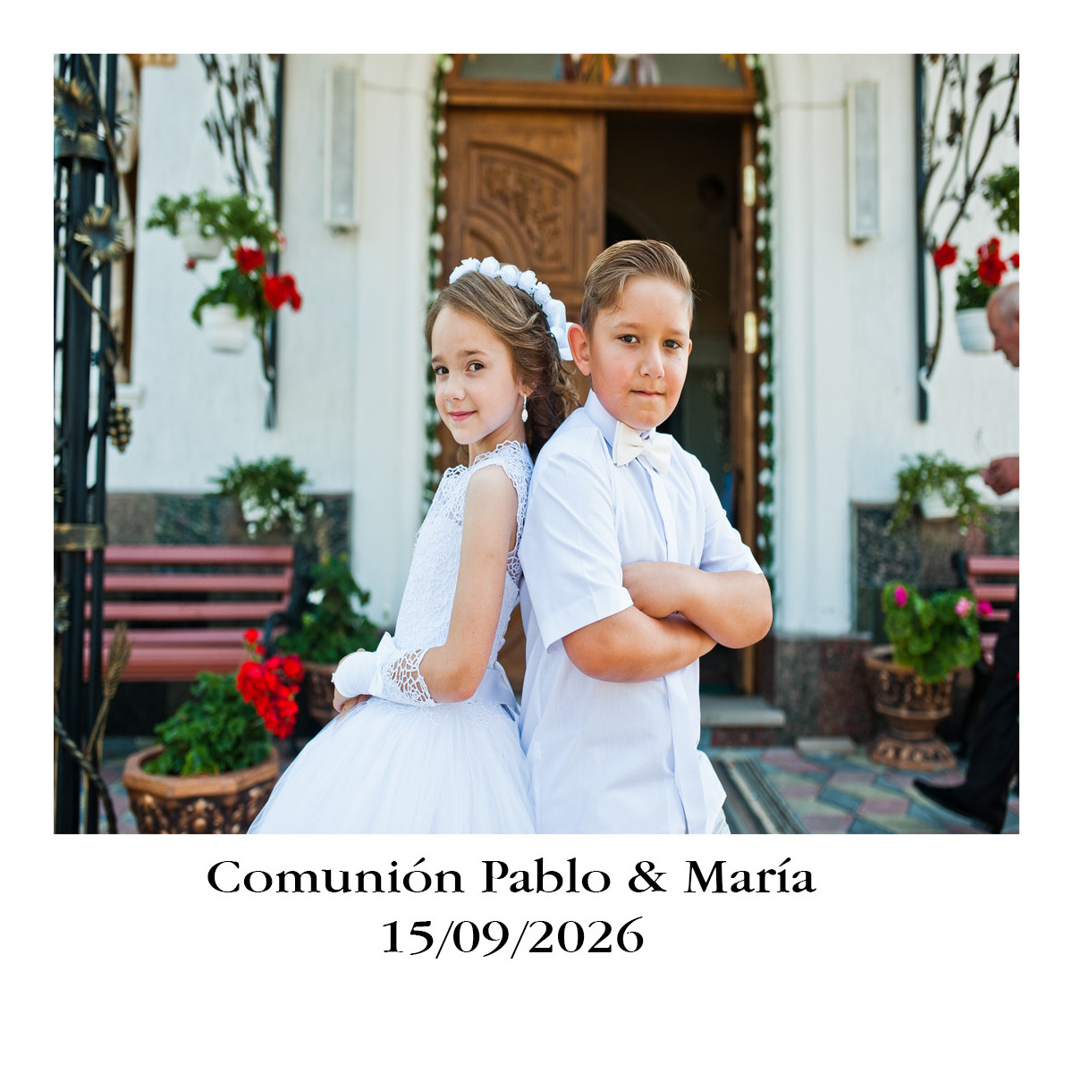 Adhesivo personalizado 5x5cm con foto y texto