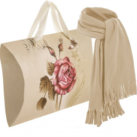 Bufanda Beige en Caja de Cartón de Regalo