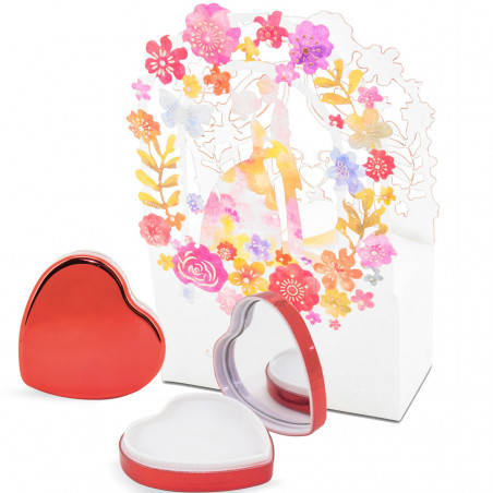 Bálsamo labial corazón en caja de regalo de bodas