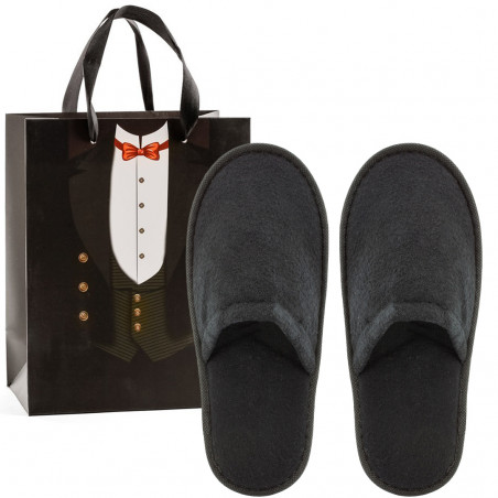 Zapatillas de hombre negras en bolsa de regalo