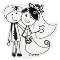 Espejo de bolso con aumento en color transparente con adhesivo de pareja de novios