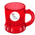 Chupito de color rojo transparente en forma de jarra de cerveza como regalo unisex para san valentín personalizada