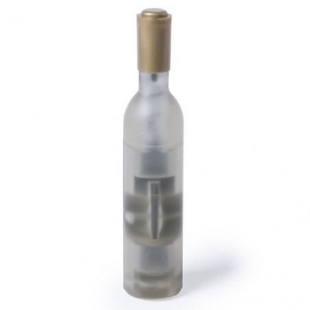 Sacacorchos en forma de botella con imán personalizado con adhesivo como detalle de comunión