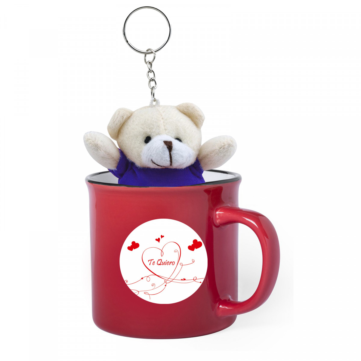 Taza con peluche de osito para regalo de san valentín de mujer