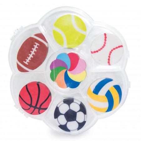 Gomas De Borrar Con Formas Diferentes De Balones De Deportes Con Adhesivo  Para Personalizar Evento