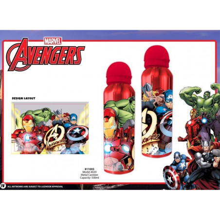 Botella de metal para agua avengers
