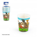 Pack 8 vasos de papel infantil con animalitos