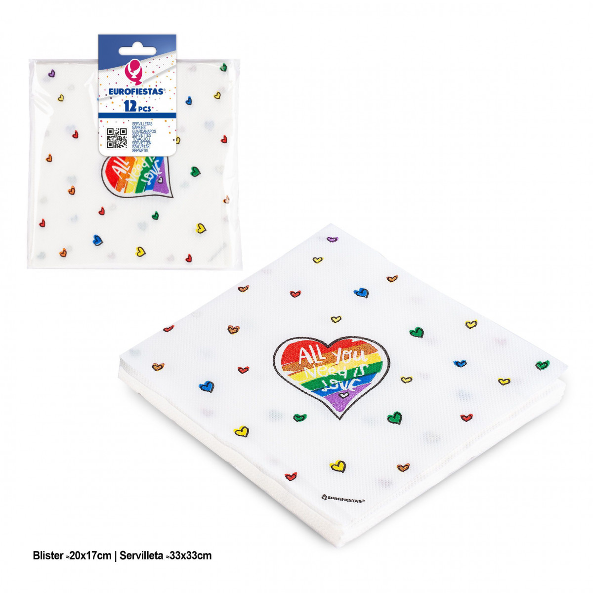 Pack De 12 Servilletas Para Fiestas De Colores Lgbt