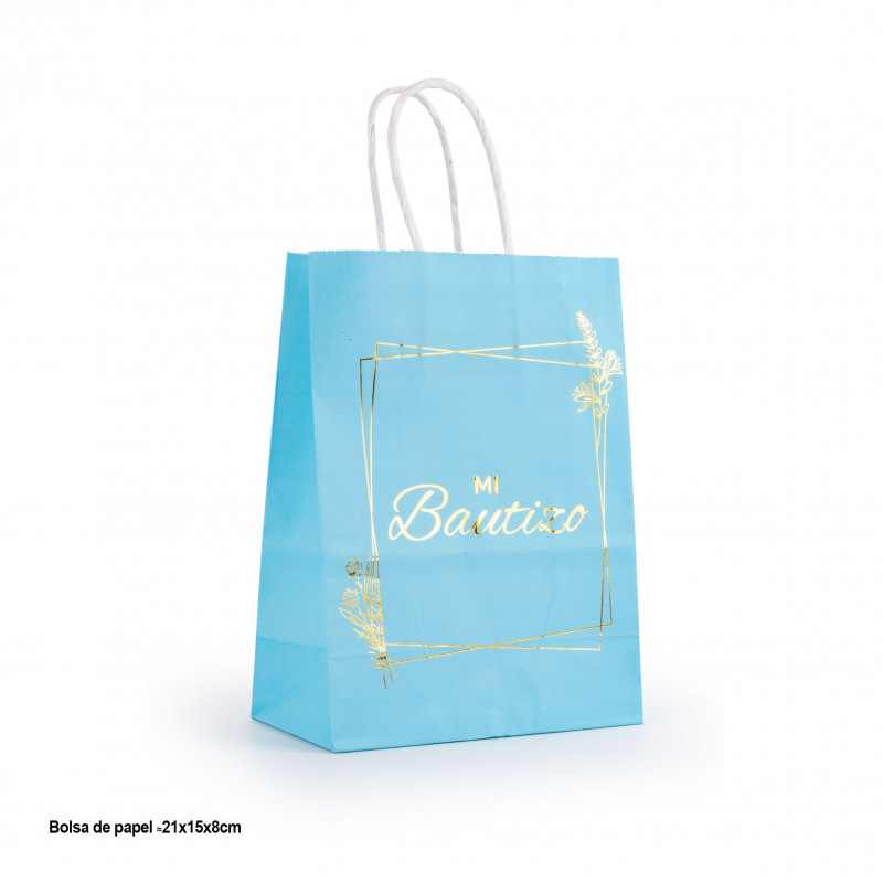 Bolsa de papel para bautizo de niño