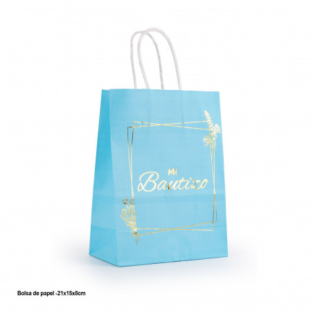 Bolsa de papel para bautizo de niño